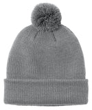 Solid Color Pom Beanie