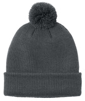 Solid Color Pom Beanie