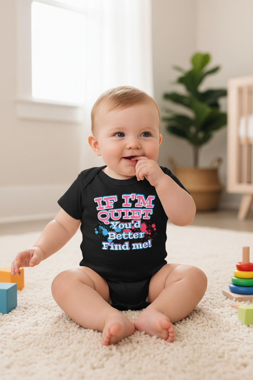 Find Me Baby Bodysuit "White Font"