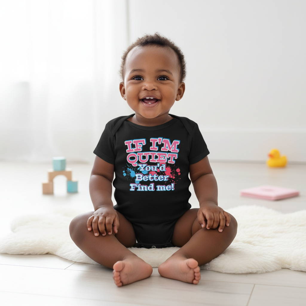 Find Me Baby Bodysuit "White Font"